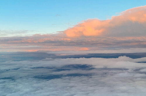 sunrise from airplane window